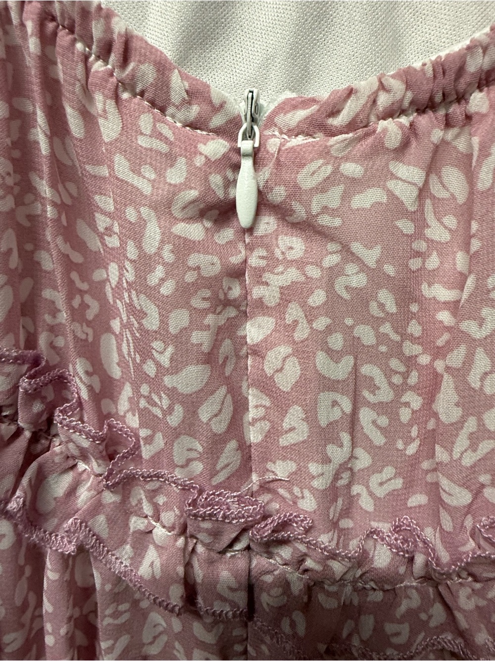 NWT DOKOTOO Pink Ruffle Tiered Mini Dress | Boho Floral | Size L - Picture 8 of 11